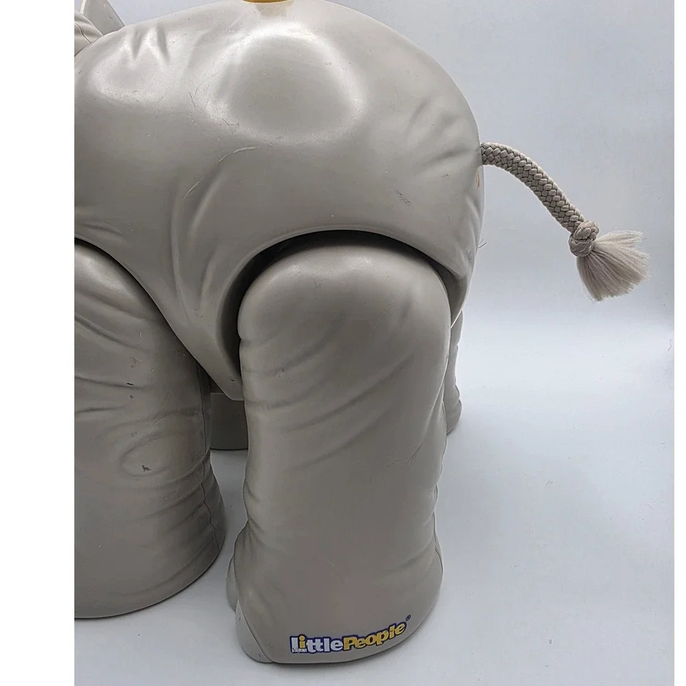 Fisher-Price Little People Big Animal Elephant Gray Safari Toy with Mouse